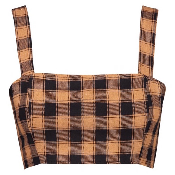NWT Boohoo plus check square neck crop top - Picture 8 of 9